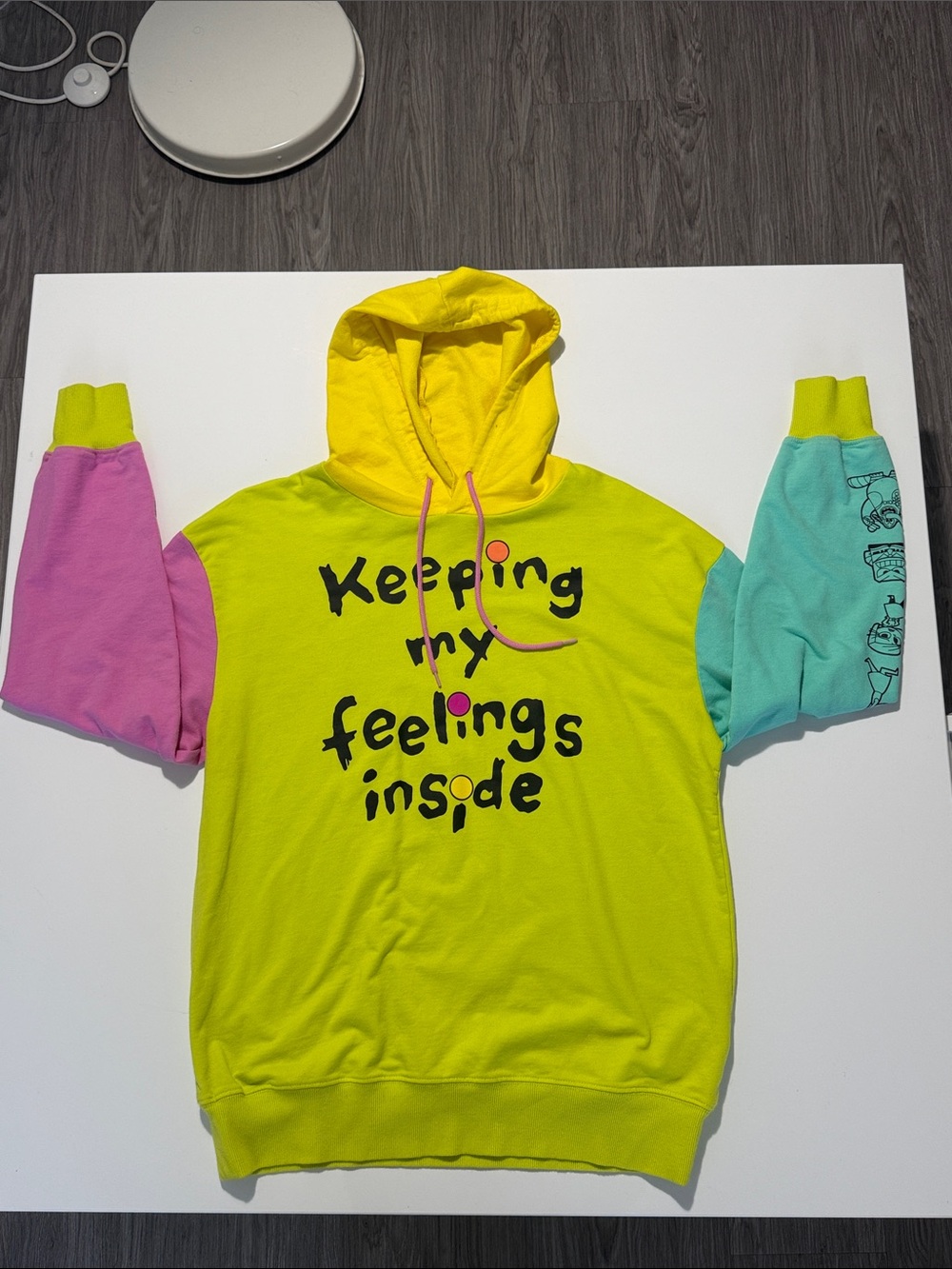 Disney Parks Pixar Inside Out Hoodie Keeping My Feelings Inside Size 2L
